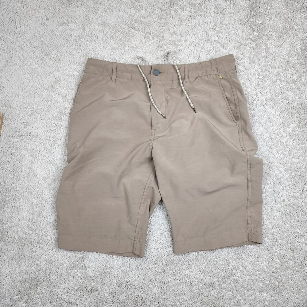 Faherty All Day Shorts Drawstring Men 31 Brown Stretch 11” Performance Hybrid